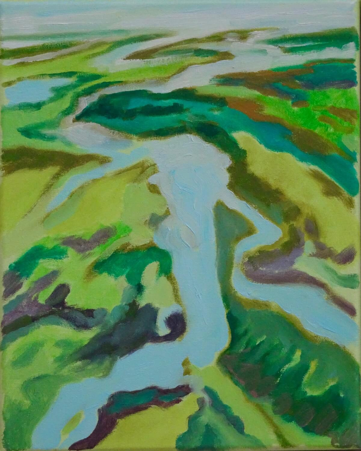 Deltascape 7 (olieverfschilderij landschap - Jayven Art)