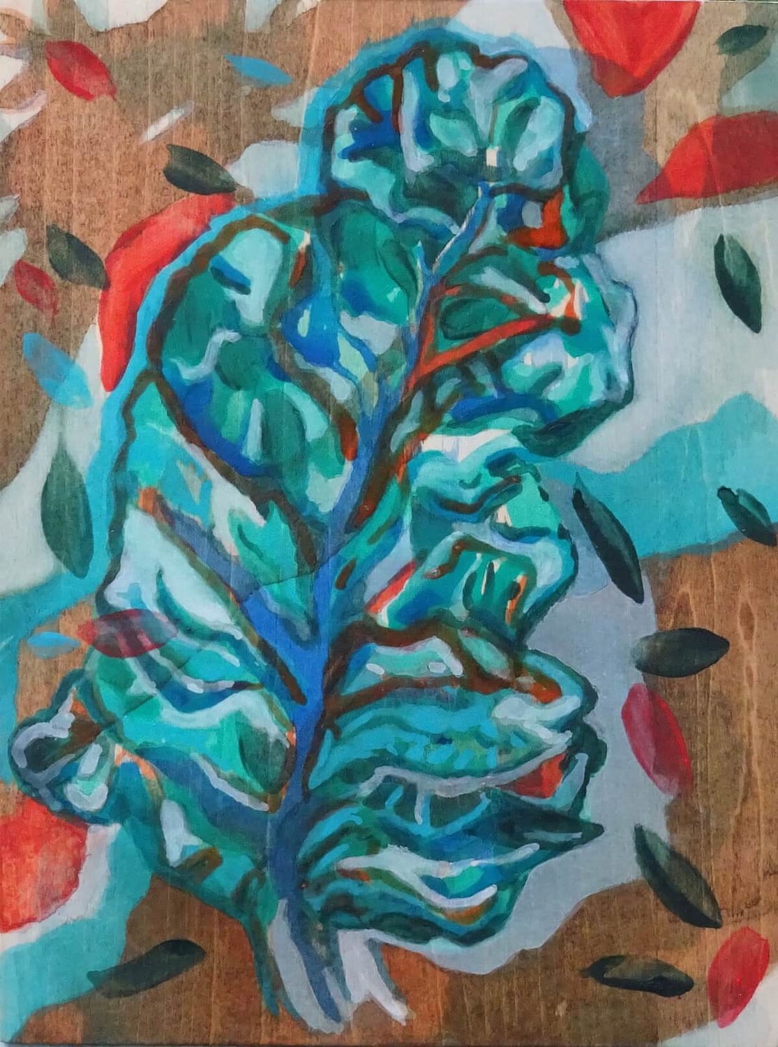 Snijbiet in blauwgroen (vooraanzicht eitempera op paneel - Jayven Art)