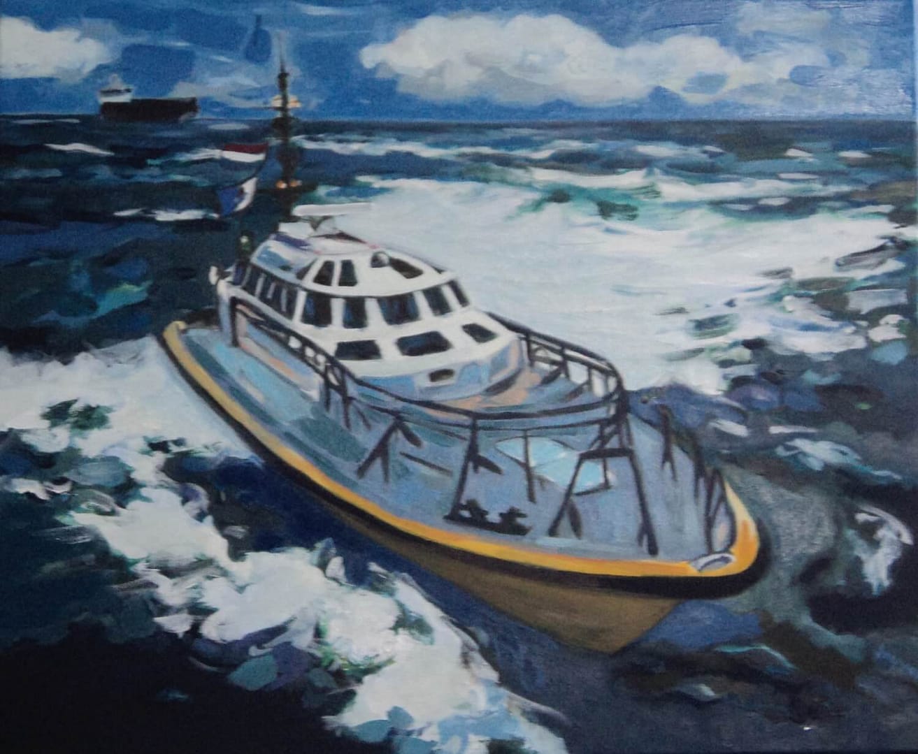 Discovery (maritiem olieverfschilderij in de haven van Rotterdam - Jayven Art)