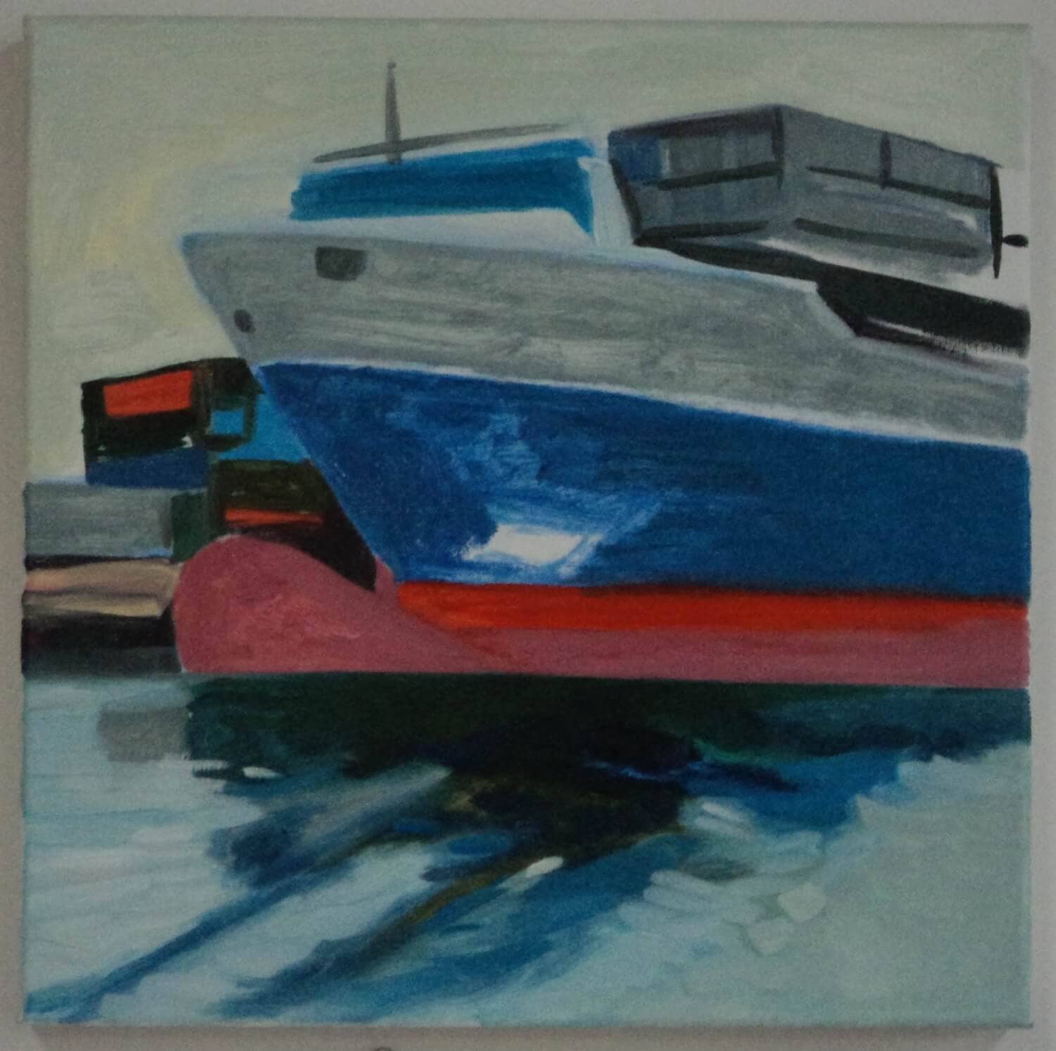 Boeg 2 (maritiem olieverfschilderij in de haven van Rotterdam - Jayven Art)