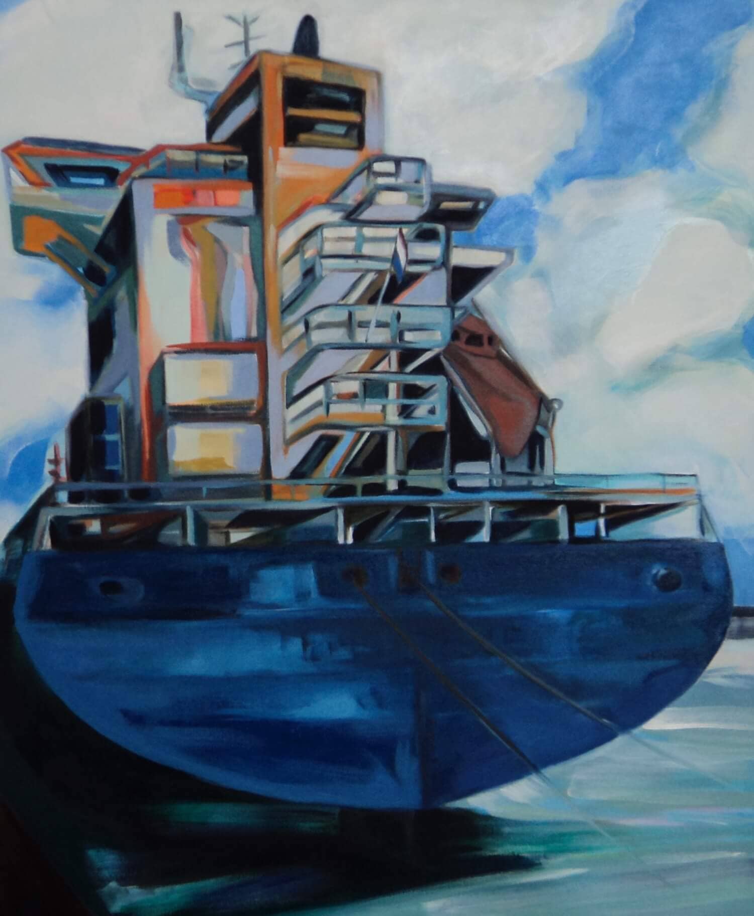 Ensemble (maritiem olieverfschilderij in de haven van Rotterdam - Jayven Art)