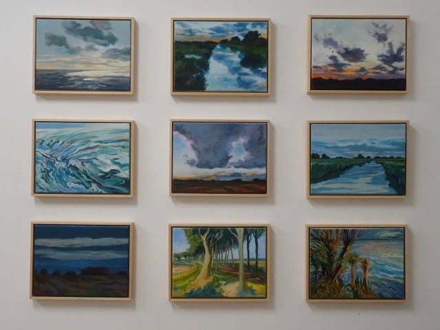 Serie landschappen in olieverf, 30 x 40 cm